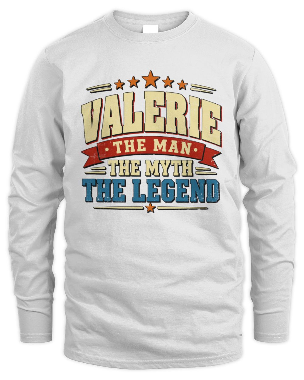 The Man The Myth The Legend Ribbon Vintage T-Shirt VALERIE M1-56 / Men's Long Sleeved T-Shirt / white