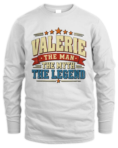 The Man The Myth The Legend Ribbon Vintage T-Shirt VALERIE M1-56 / Men's Long Sleeved T-Shirt / white