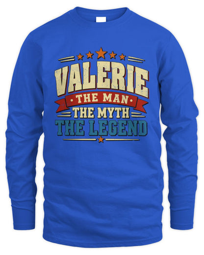 The Man The Myth The Legend Ribbon Vintage T-Shirt VALERIE M1-56 / Men's Long Sleeved T-Shirt / royal