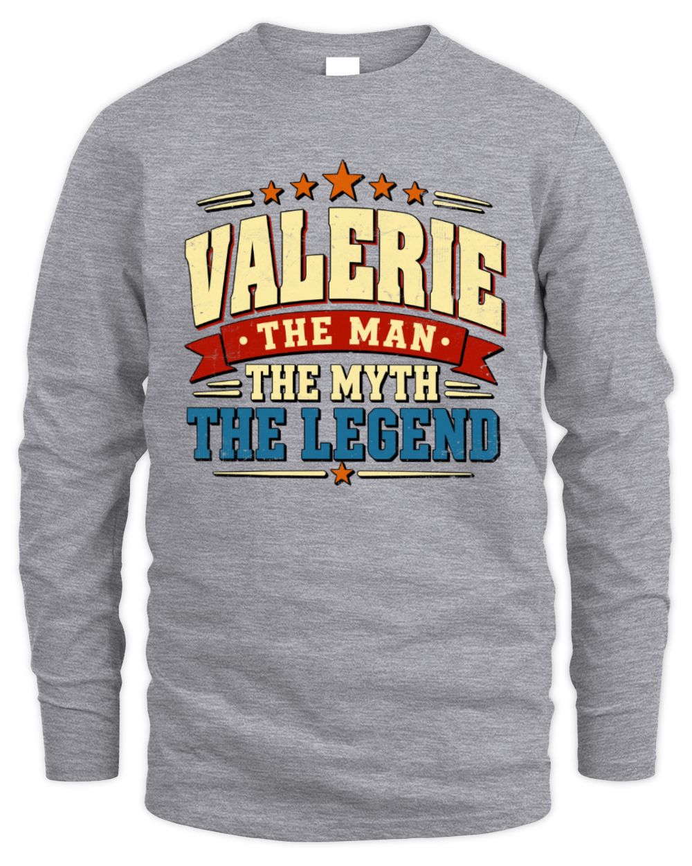 The Man The Myth The Legend Ribbon Vintage T-Shirt VALERIE M1-56 / Men's Long Sleeved T-Shirt / sport grey