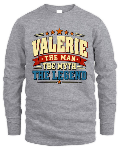 The Man The Myth The Legend Ribbon Vintage T-Shirt VALERIE M1-56 / Men's Long Sleeved T-Shirt / sport grey