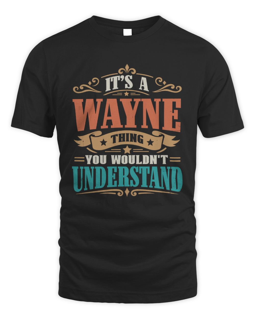 It’s a Name Thing Personalized Retro T-Shirt WAYNE M1-47 / Unisex Standard T-Shirt / black