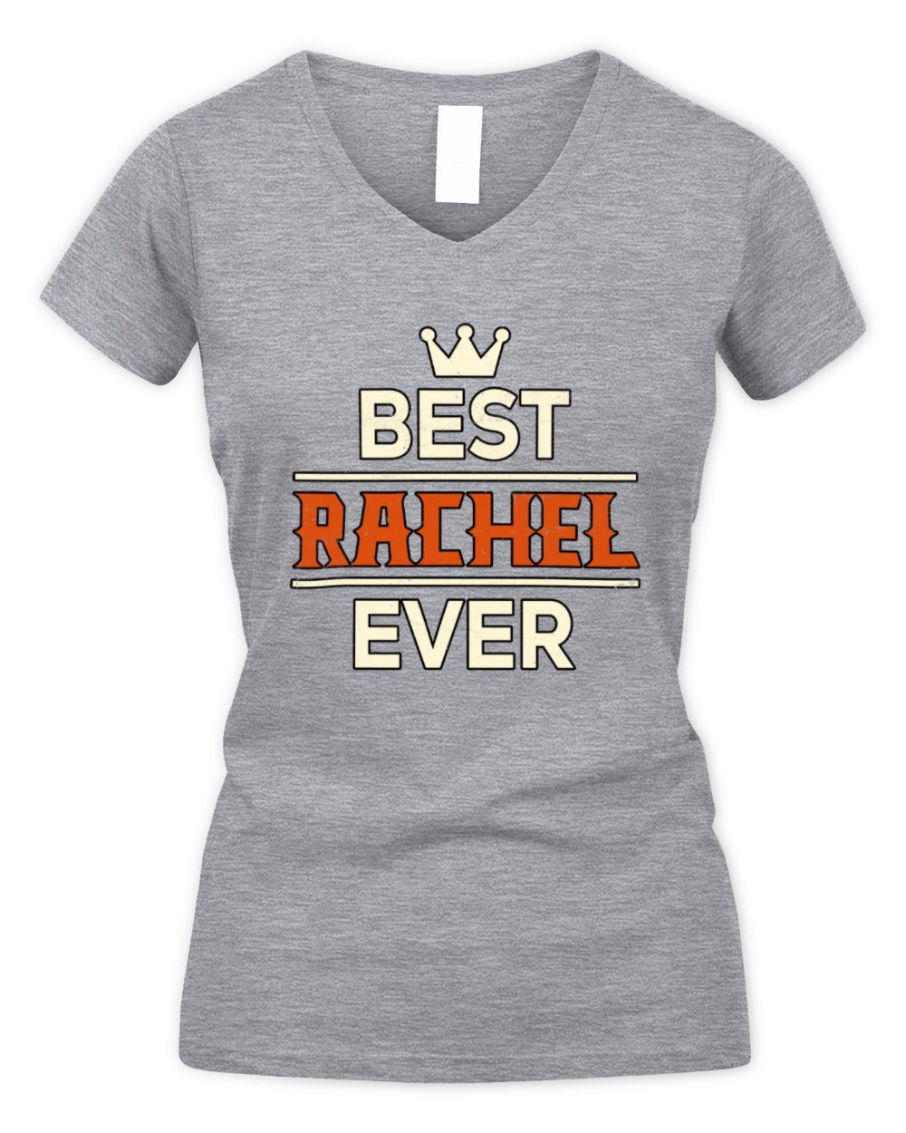 Best Your Name With Crown Shirt RACHEL M1-59 / Women's V-Neck T-Shirt / sport grey
