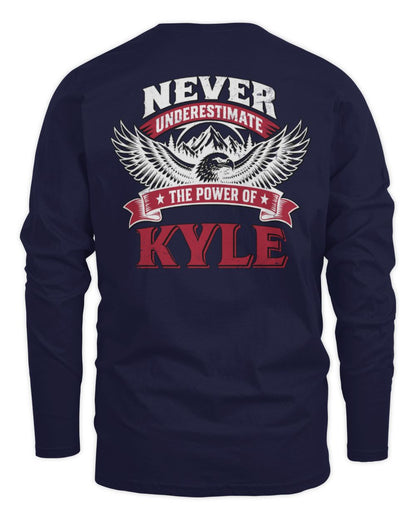 Never Underestimate Your Name Eagle Mountain Shirt KYLE M1-61 / Men's Long Sleeved T-Shirt / navy