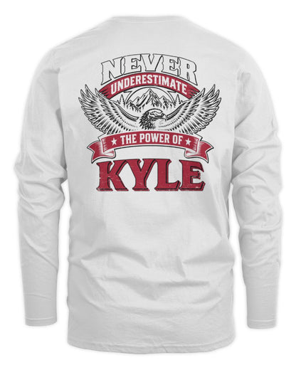 Never Underestimate Your Name Eagle Mountain Shirt KYLE M1-61 / Men's Long Sleeved T-Shirt / white