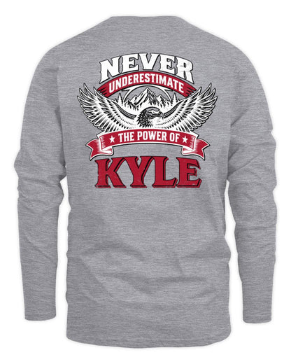 Never Underestimate Your Name Eagle Mountain Shirt KYLE M1-61 / Men's Long Sleeved T-Shirt / sport grey