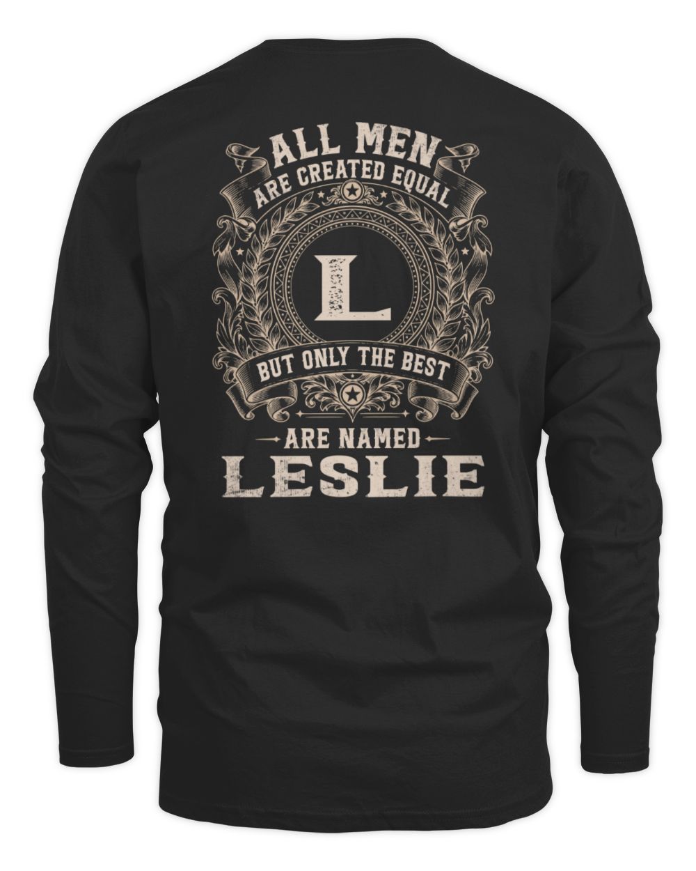 All Men Are Created Equal Cool Logo Shirt LESLIE M1-60 / Men's Long Sleeved T-Shirt / black