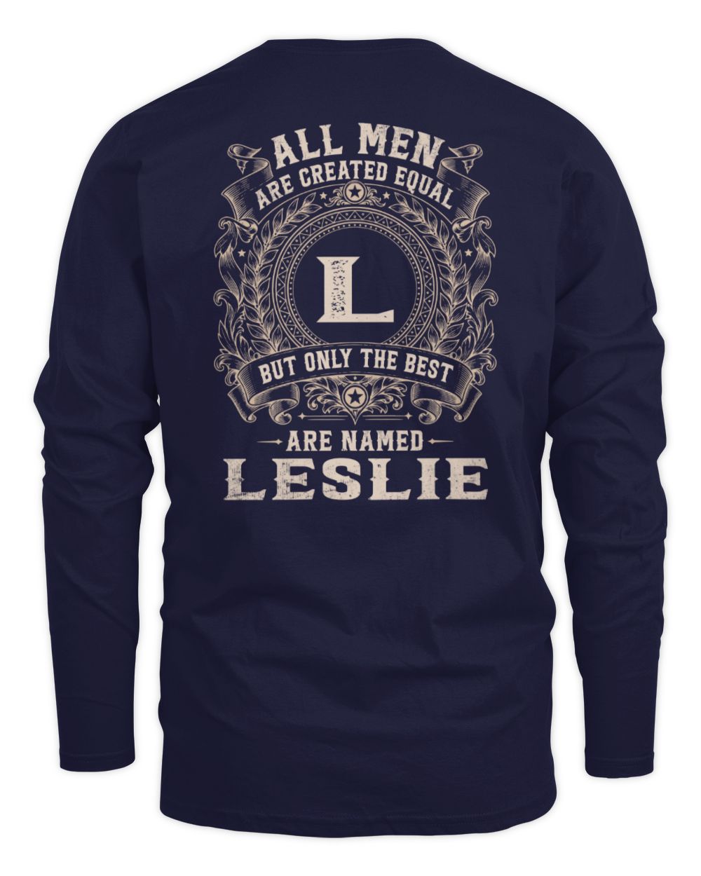 All Men Are Created Equal Cool Logo Shirt LESLIE M1-60 / Men's Long Sleeved T-Shirt / navy