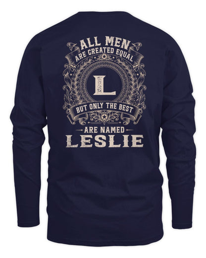 All Men Are Created Equal Cool Logo Shirt LESLIE M1-60 / Men's Long Sleeved T-Shirt / navy