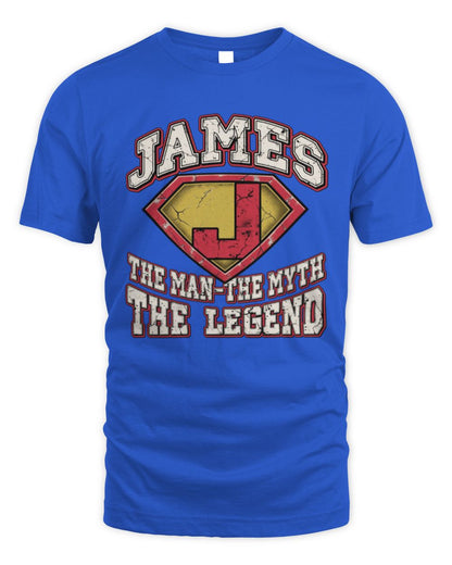 The Man The Myth The Legend Superman Graphic T-Shirt JAMES M1-74 / Unisex Standard T-Shirt / royal