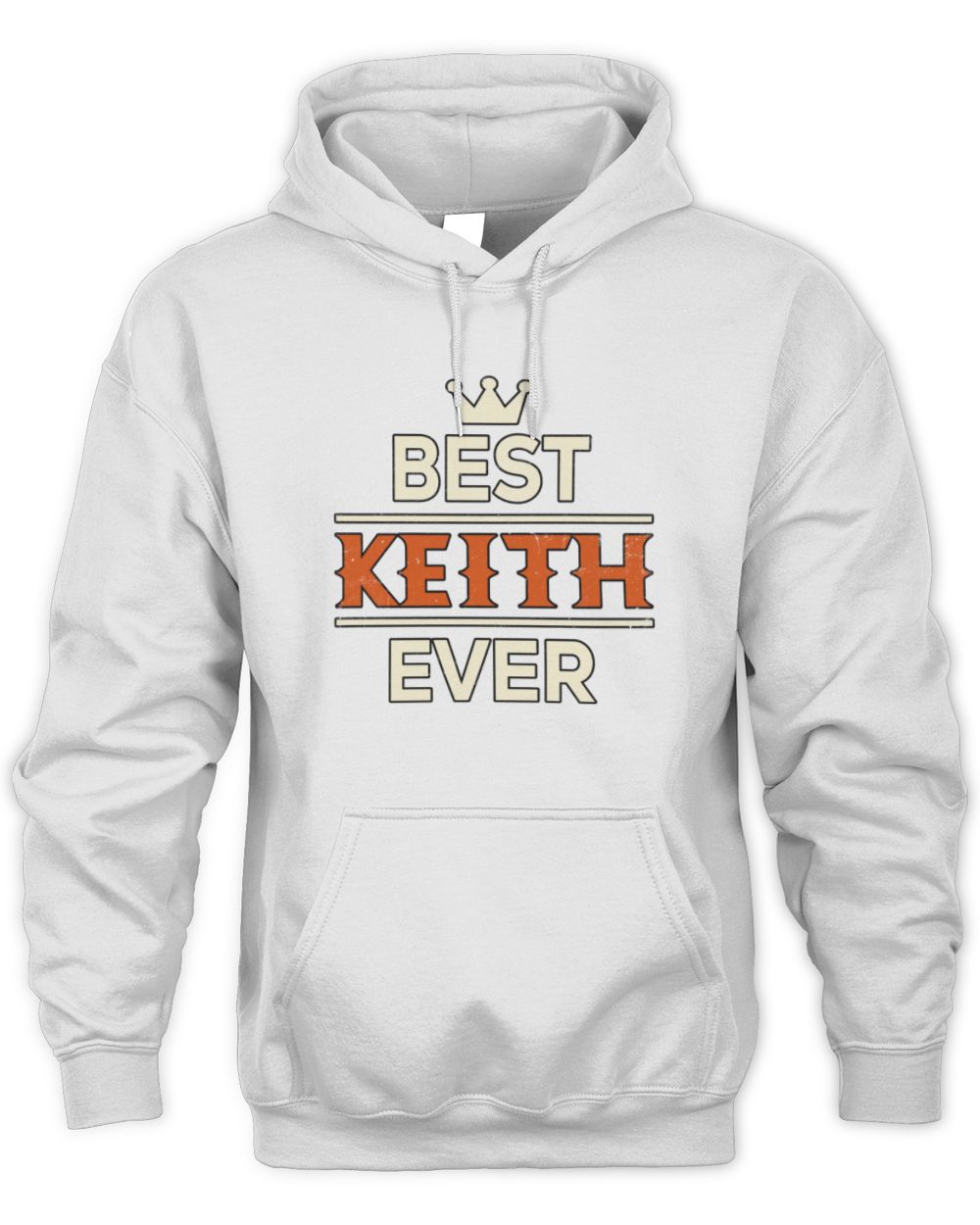 Best Your Name With Crown Shirt KEITH M1-59 / Unisex Hoodie / white