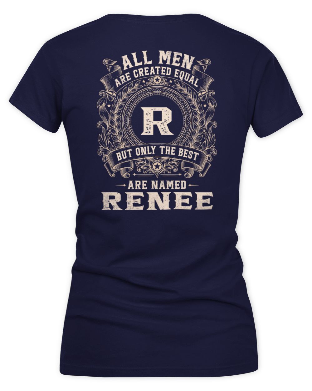 All Men Are Created Equal Cool Logo Shirt RENEE M1-60 / Women's V-Neck T-Shirt / navy