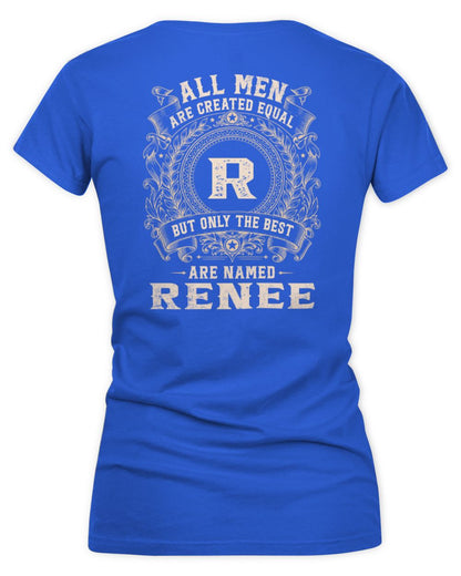 All Men Are Created Equal Cool Logo Shirt RENEE M1-60 / Women's V-Neck T-Shirt / royal