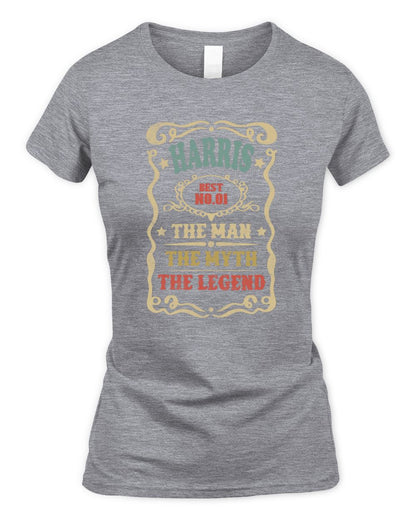 The Man The Myth The Legend Vintage Gold Wine Shirt HARRIS M1-52 / Women's Standard T-Shirt / sport grey