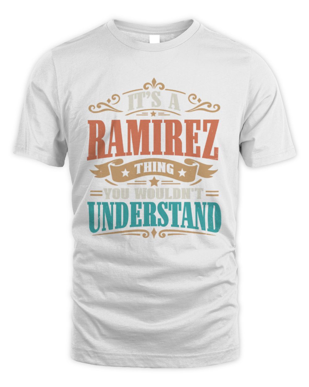 It’s a Name Thing Personalized Retro T-Shirt RAMIREZ M1-47 / Unisex Standard T-Shirt / white