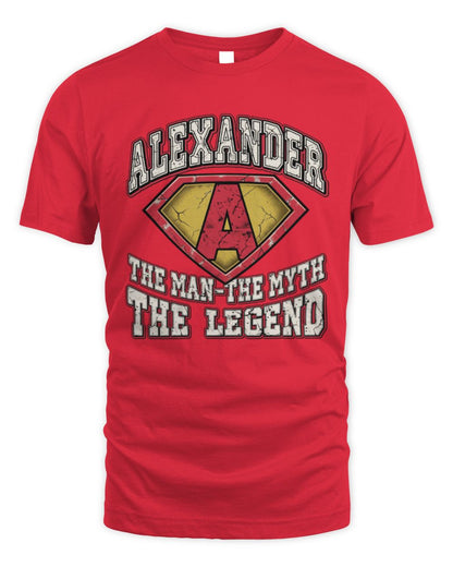 The Man The Myth The Legend Superman Graphic T-Shirt ALEXANDER M1-74 / Unisex Standard T-Shirt / red