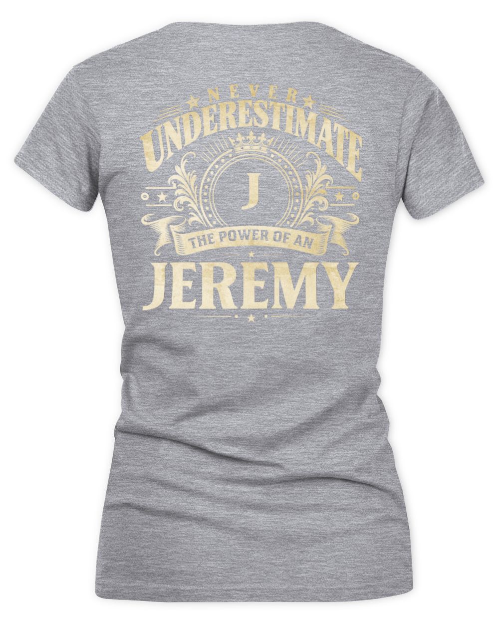 Never Underestimate Your Name Luxury Logo Shirt JEREMY M1-63 / Women's V-Neck T-Shirt / sport grey