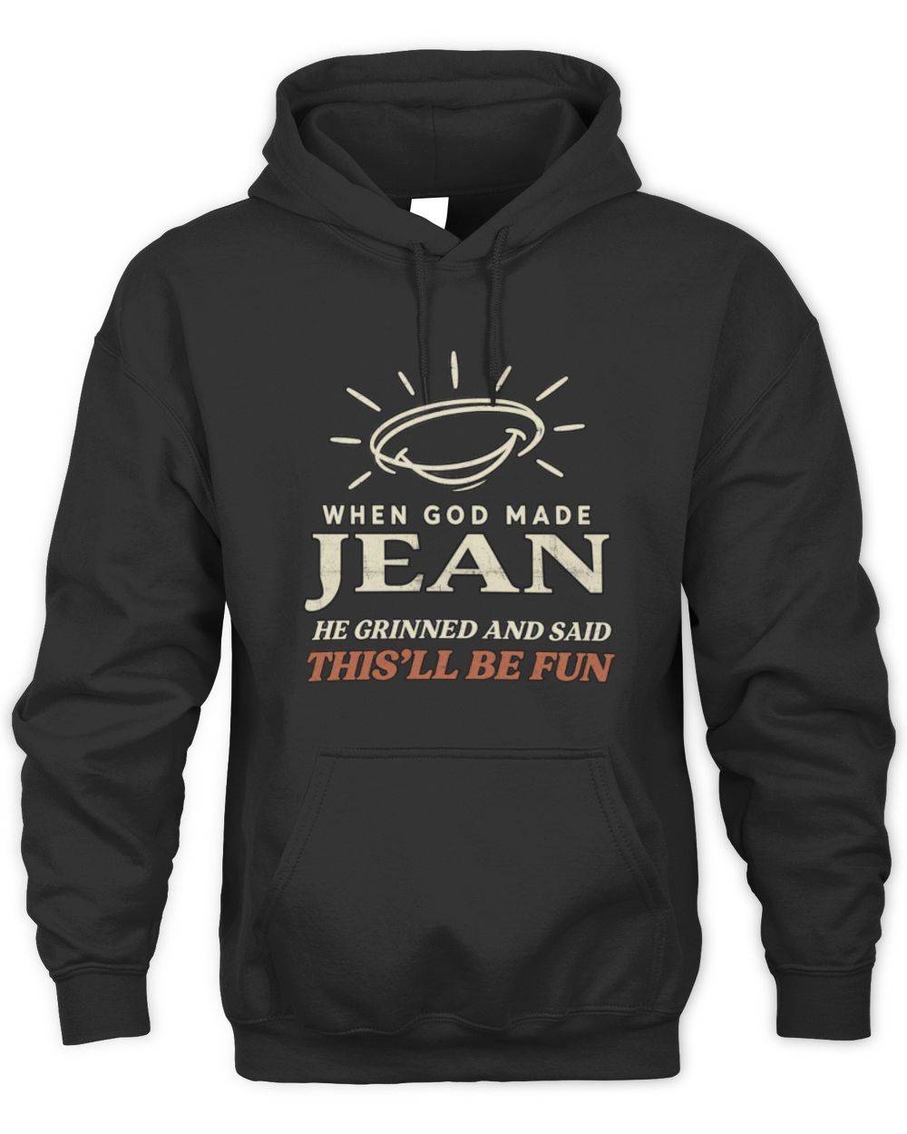 When God Made Your Name Funny Western T-Shirt T-Shirt JEAN M1-S82 / Unisex Hoodie / black