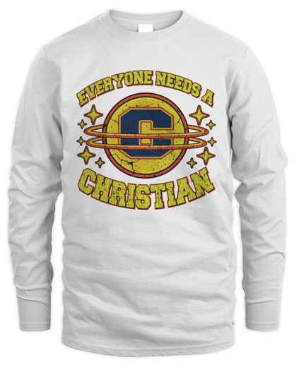 Everyone Needs a Your Name Shirt CHRISTIAN M1-76 / Men's Long Sleeved T-Shirt / white
