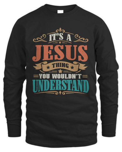 It’s a Name Thing Personalized Retro T-Shirt JESUS M1-47 / Men's Long Sleeved T-Shirt / black