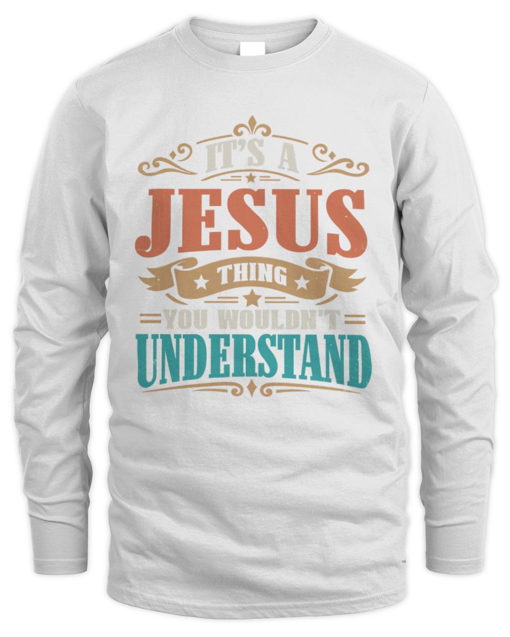 It’s a Name Thing Personalized Retro T-Shirt JESUS M1-47 / Men's Long Sleeved T-Shirt / white