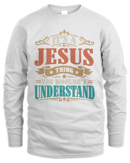 It’s a Name Thing Personalized Retro T-Shirt JESUS M1-47 / Men's Long Sleeved T-Shirt / white