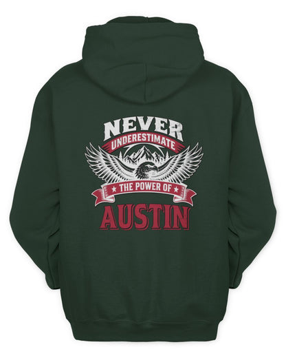 Never Underestimate Your Name Eagle Mountain Shirt AUSTIN M1-61 / Unisex Hoodie / forest green
