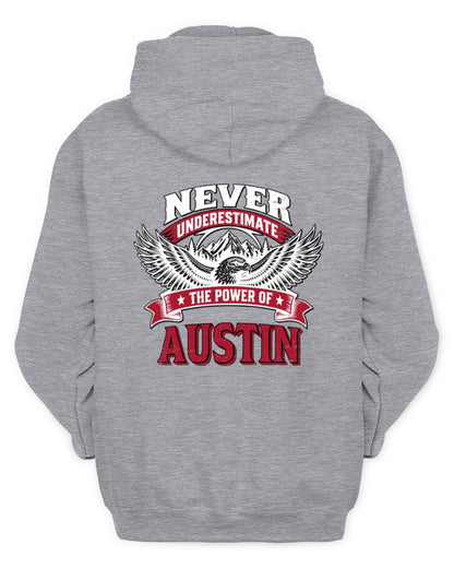 Never Underestimate Your Name Eagle Mountain Shirt AUSTIN M1-61 / Unisex Hoodie / sport grey