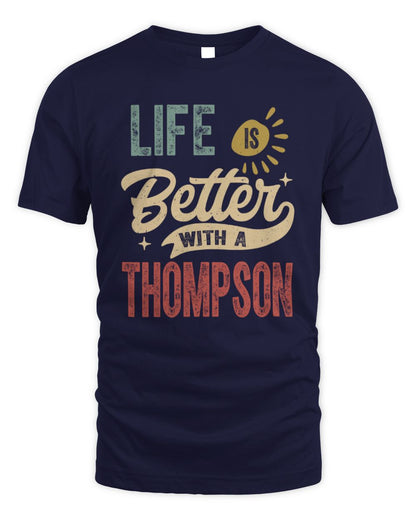 Life Is Better With a Name Personalized Retro T-Shirt THOMPSON-48 / Unisex Standard T-Shirt / navy