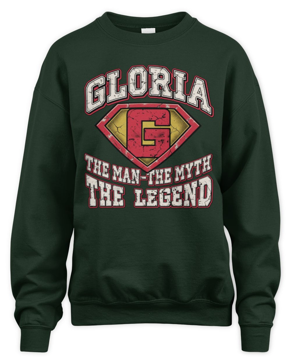 The Man The Myth The Legend Superman Graphic T-Shirt GLORIA M1-74 / Unisex Sweatshirt / forest green