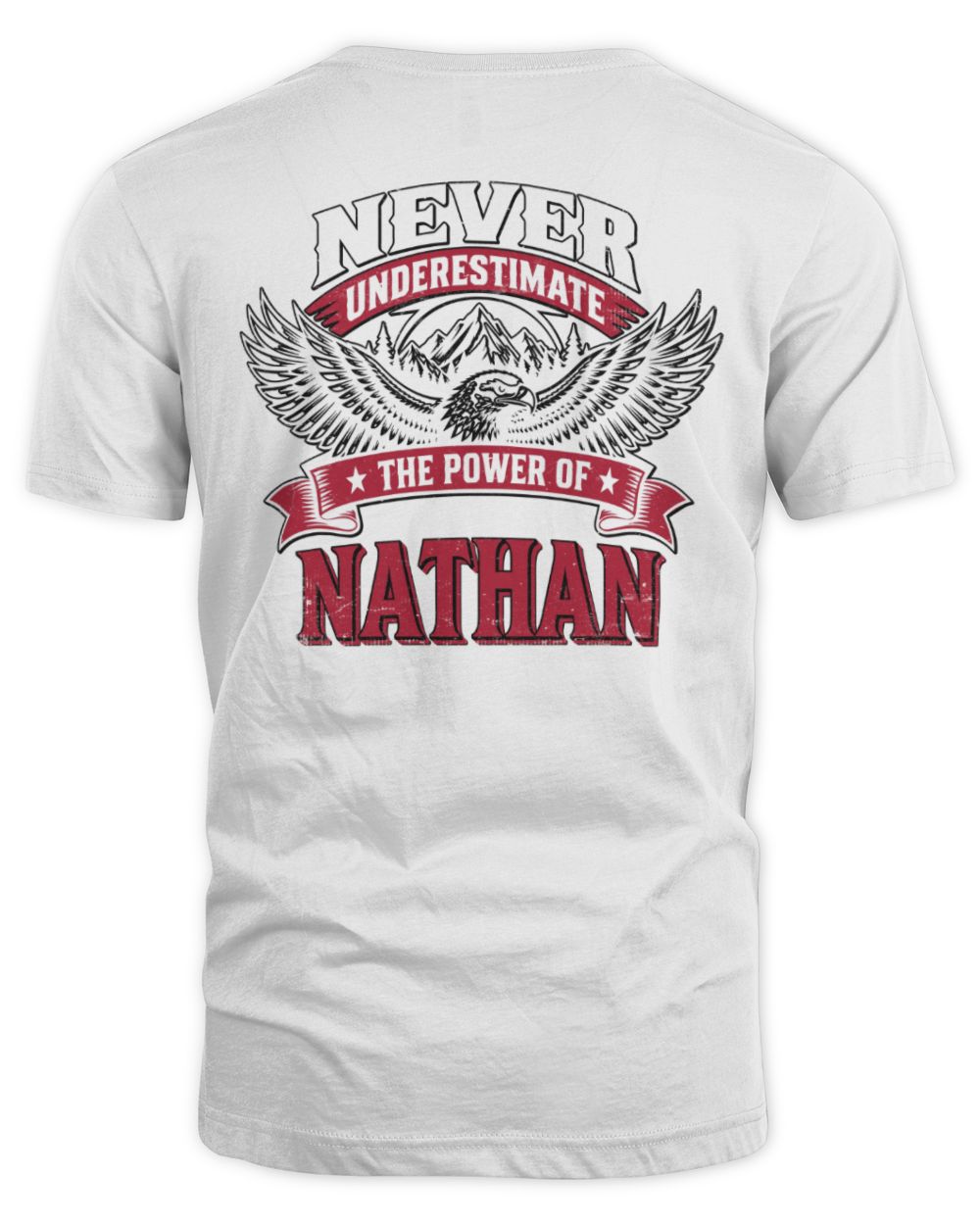 Never Underestimate Your Name Eagle Mountain Shirt NATHAN M1-61 / Unisex Standard T-Shirt / white
