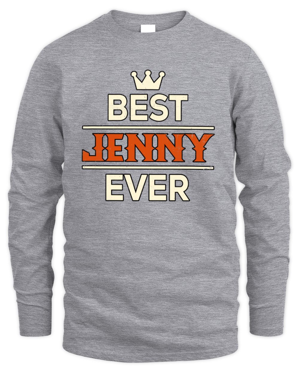 Best Your Name With Crown Shirt JENNY M1-59 / Men's Long Sleeved T-Shirt / sport grey