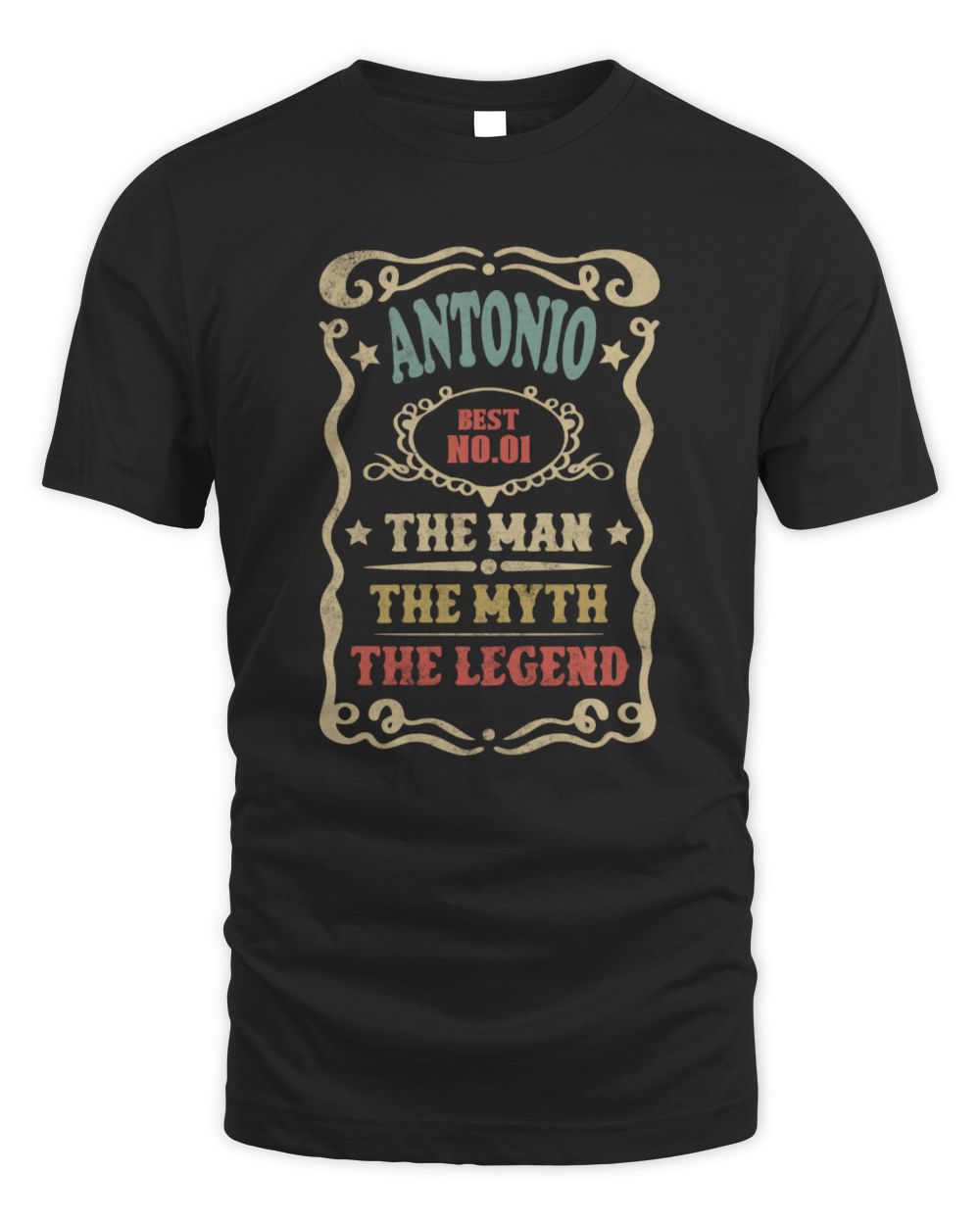 The Man The Myth The Legend Vintage Gold Wine Shirt ANTONIO M1-52 / Unisex Standard T-Shirt / black