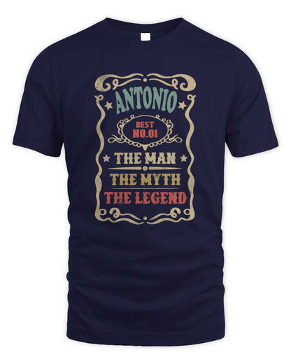 The Man The Myth The Legend Vintage Gold Wine Shirt ANTONIO M1-52 / Unisex Standard T-Shirt / navy