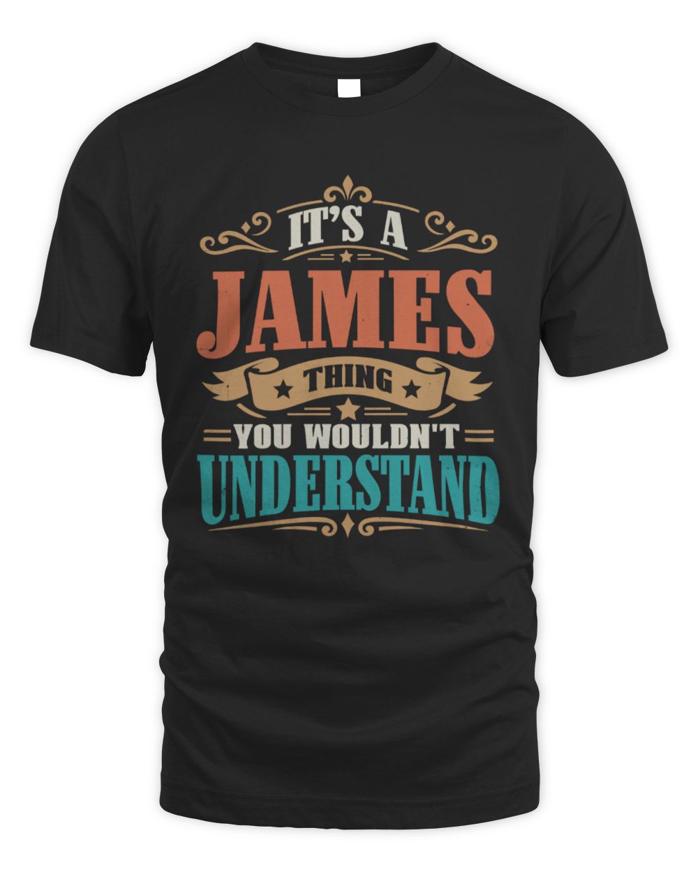 It’s a Name Thing Personalized Retro T-Shirt JAMES M1-47 / Unisex Standard T-Shirt / black