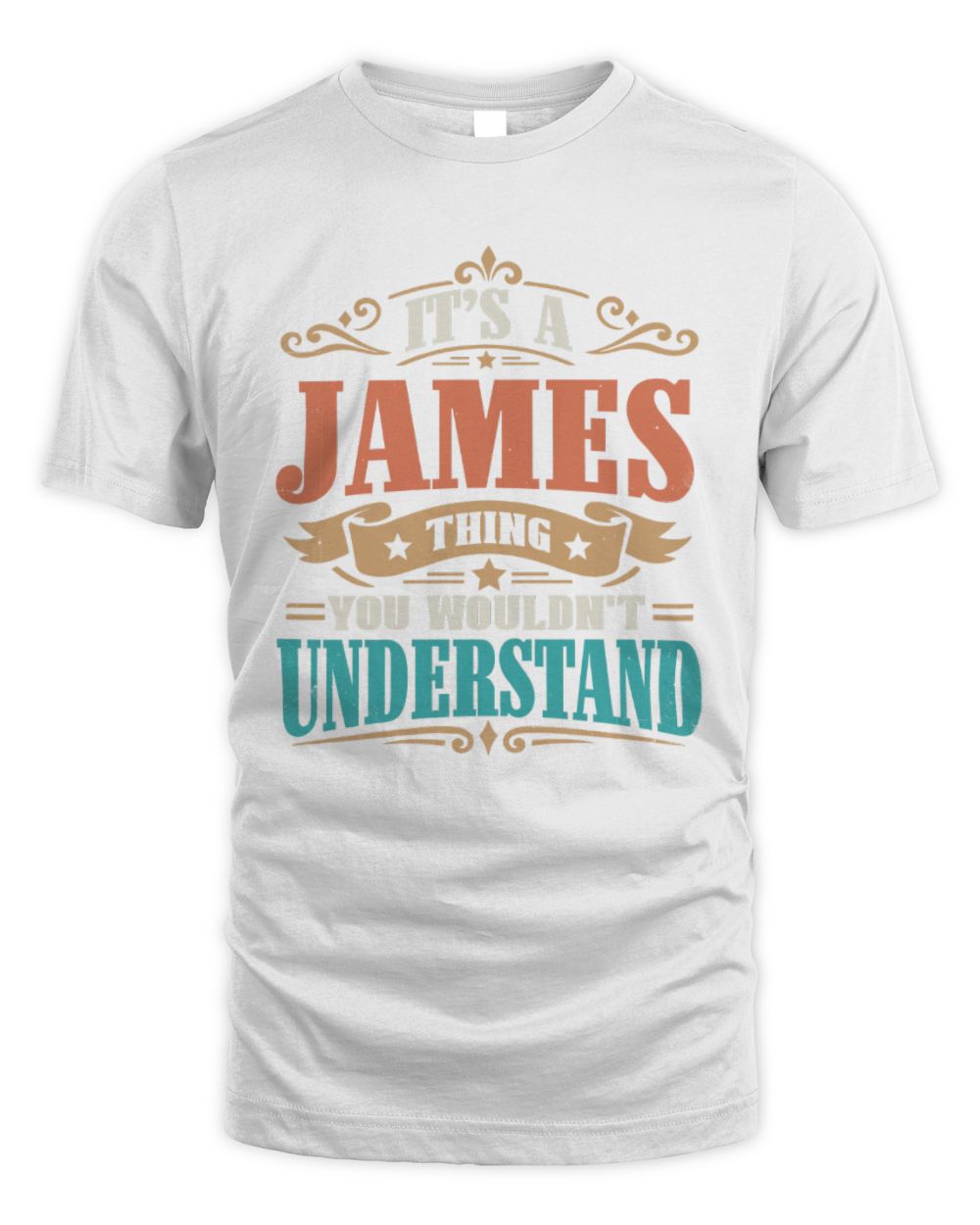 It’s a Name Thing Personalized Retro T-Shirt JAMES M1-47 / Unisex Standard T-Shirt / white