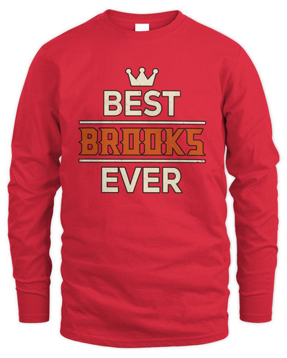 Best Your Name With Crown Shirt BROOKS M1-59 / Men's Long Sleeved T-Shirt / red