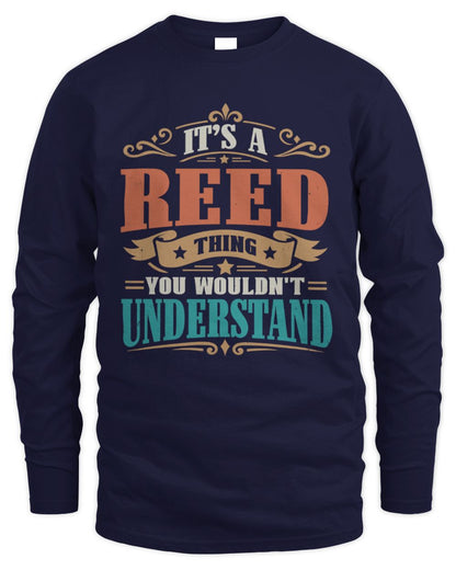It’s a Name Thing Personalized Retro T-Shirt REED M1-47 / Men's Long Sleeved T-Shirt / navy