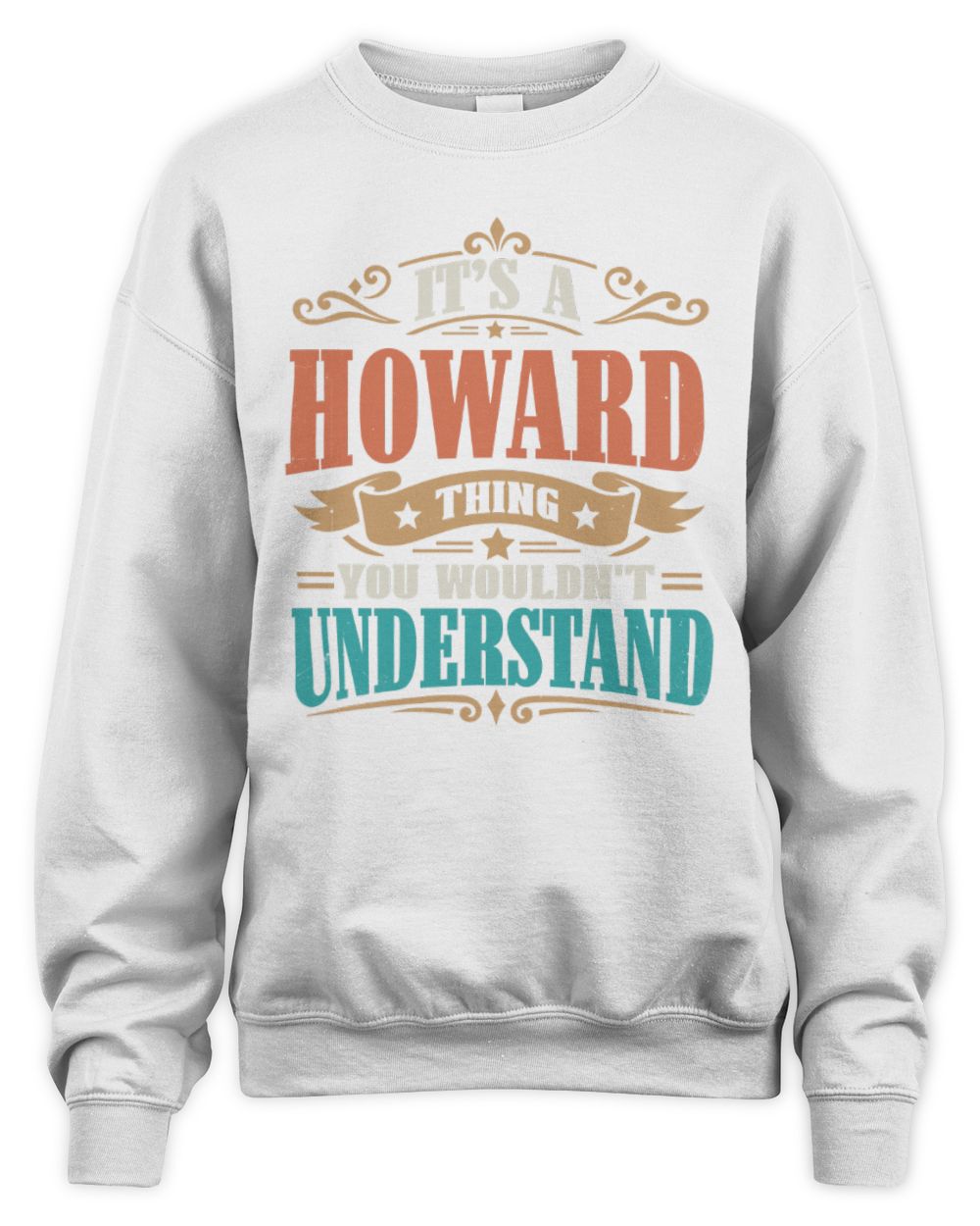 It’s a Name Thing Personalized Retro T-Shirt HOWARD M1-47 / Unisex Sweatshirt / white