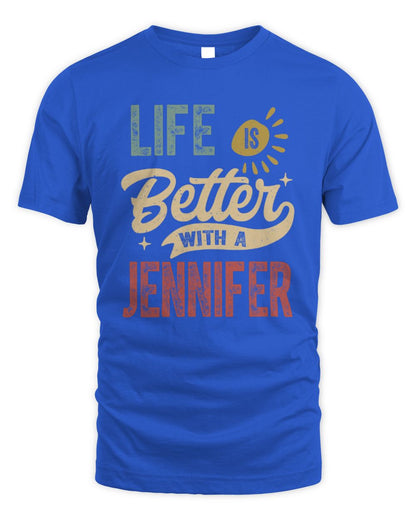 Life Is Better With a Name Personalized Retro T-Shirt JENNIFER-48 / Unisex Standard T-Shirt / royal