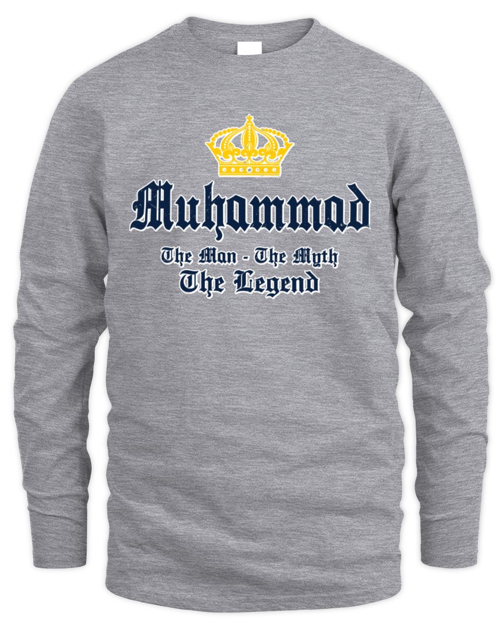 The Man The Myth The Legend Corona Beer T-Shirt MUHAMMAD M1-S83 / Men's Long Sleeved T-Shirt / sport grey