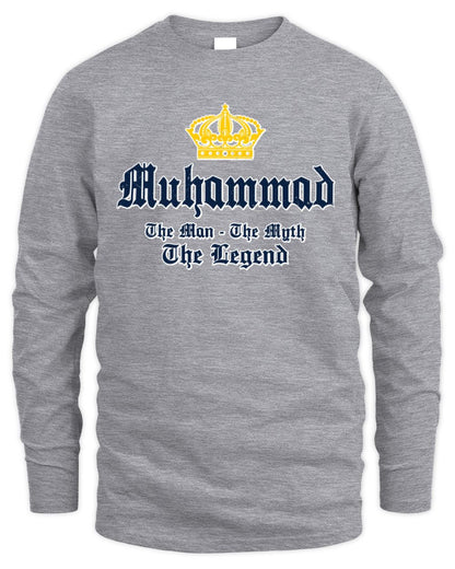 The Man The Myth The Legend Corona Beer T-Shirt MUHAMMAD M1-S83 / Men's Long Sleeved T-Shirt / sport grey
