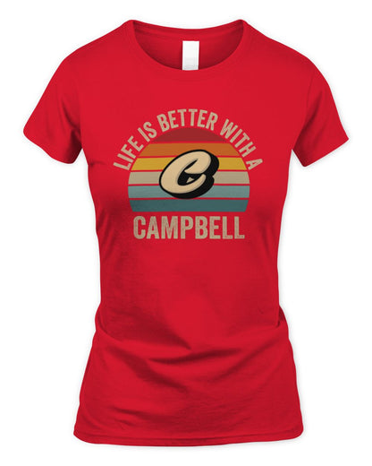 Life Is Better with Name Vintage Sun Shirt CAMPBELL M1-50 / Women's Standard T-Shirt / red