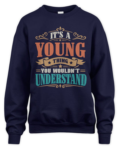 It’s a Name Thing Personalized Retro T-Shirt YOUNG M1-47 / Unisex Sweatshirt / navy