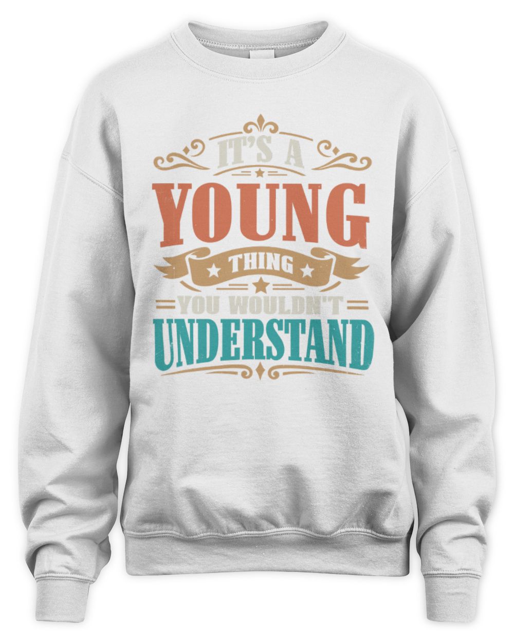 It’s a Name Thing Personalized Retro T-Shirt YOUNG M1-47 / Unisex Sweatshirt / white