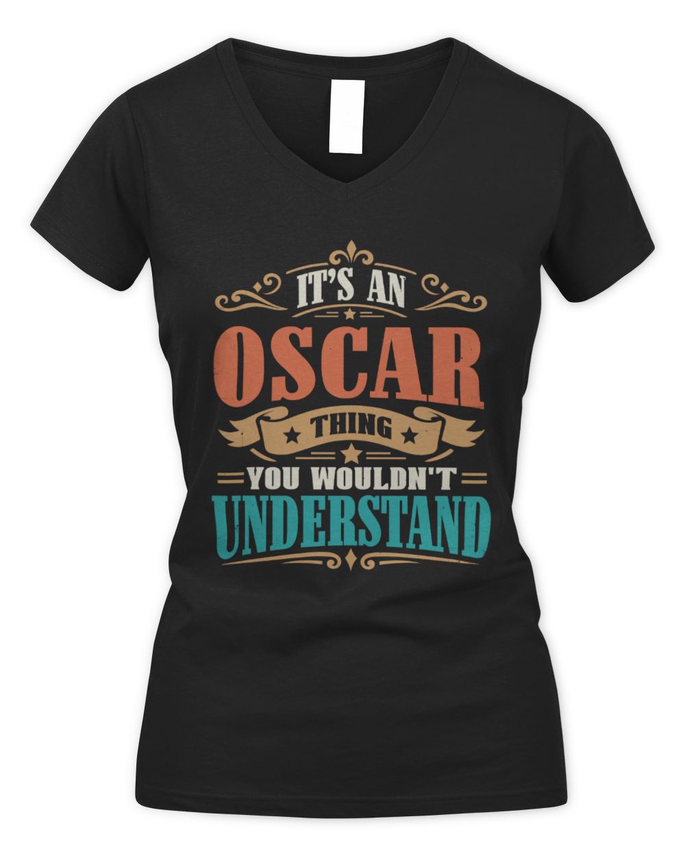 It’s a Name Thing Personalized Retro T-Shirt OSCAR M1-47 / Women's V-Neck T-Shirt / black