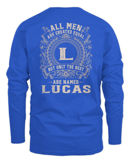 All Men Are Created Equal Cool Logo Shirt LUCAS M1-60 / Men's Long Sleeved T-Shirt / royal