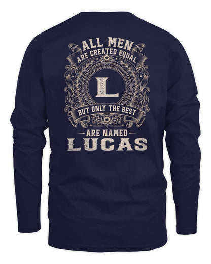 All Men Are Created Equal Cool Logo Shirt LUCAS M1-60 / Men's Long Sleeved T-Shirt / navy