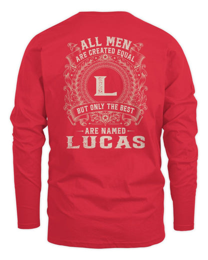 All Men Are Created Equal Cool Logo Shirt LUCAS M1-60 / Men's Long Sleeved T-Shirt / red