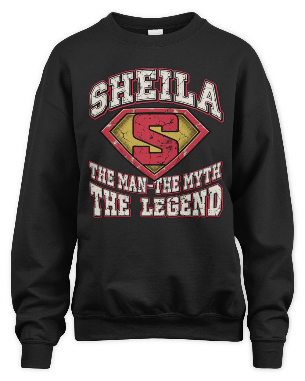 The Man The Myth The Legend Superman Graphic T-Shirt SHEILA M1-74 / Unisex Sweatshirt / black